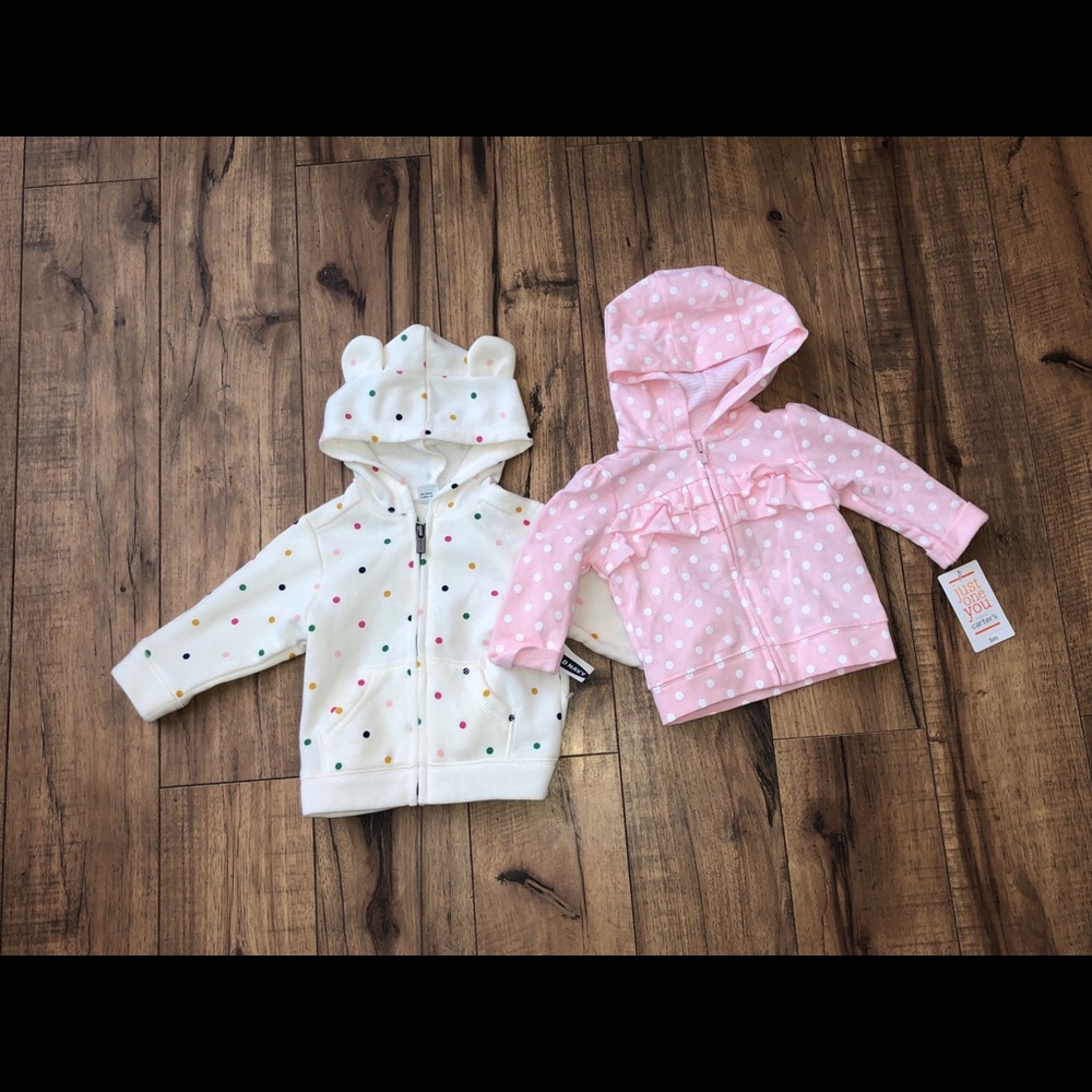 Baby girl zip up jackets.